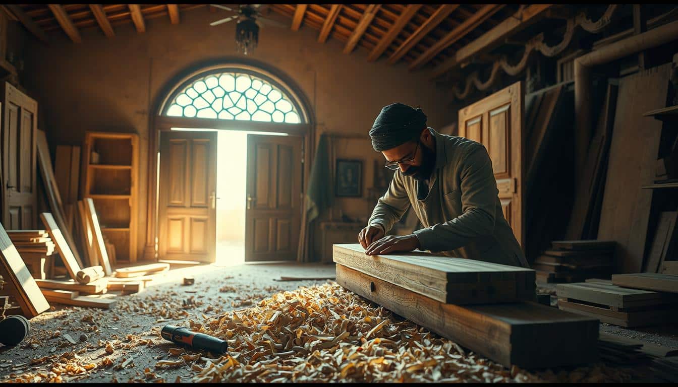 نجار ابواب خشب المنقف