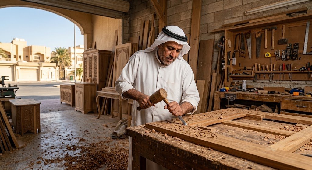 نجار خشب الرقة بالكويت لتقديم أفضل أعمال النجارة وتفصيل الأثاث باحترافية